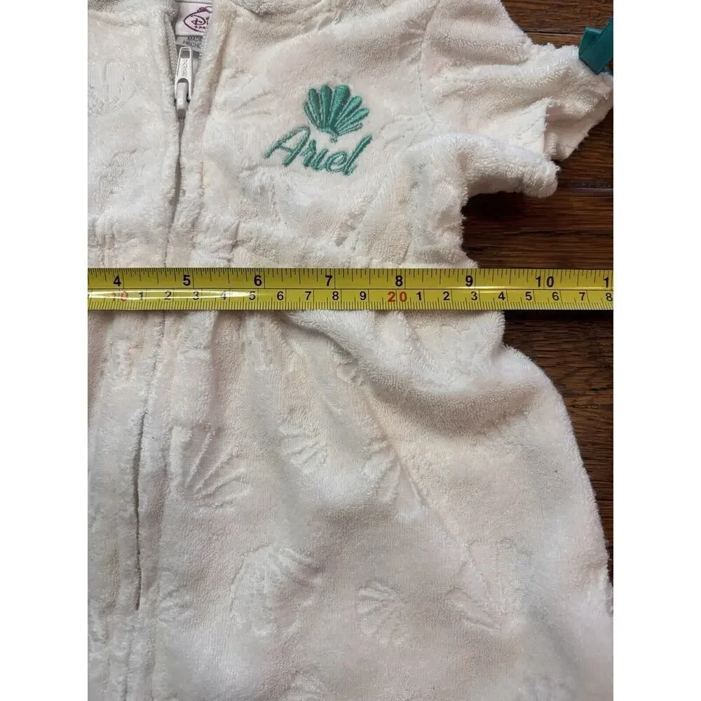 Girls Disney Ariel White Sz 12 Mo White Terry Cloth Swim Suit Cover Up Romper